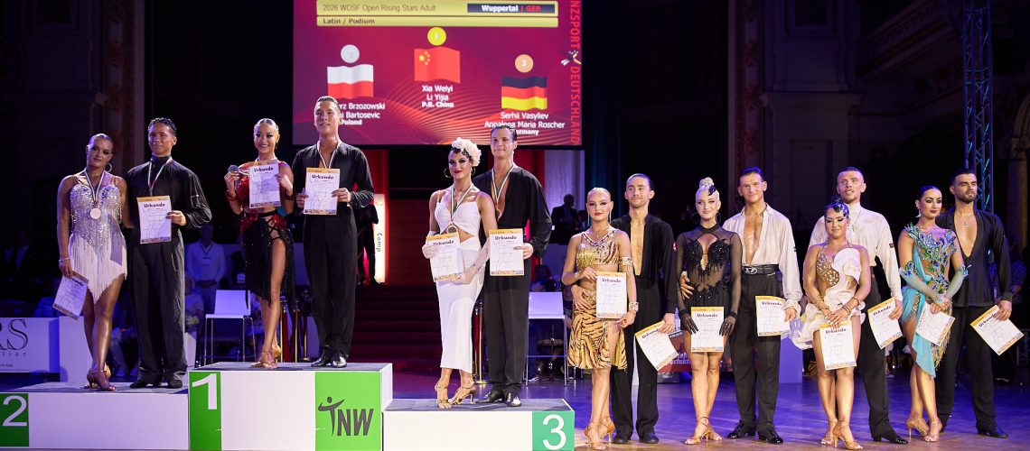 Siegerehrung WDSF Open Rising Stars Latin. Foto: Bob van Ooik