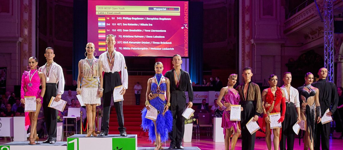 Siegerehrung WDSF Open Youth Latin. Foto: Bob van Ooik